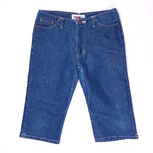 Fragile Jeans by XOXO Blue Denim Capri Shorts Medium Wash Womens Size 14 Vintage